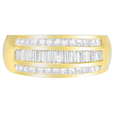 14K Yellow Gold 1ct. TDW Princess and Baguette-Cut Diamond Ring(H-I, SI1-SI2)-2 thumbnail 3