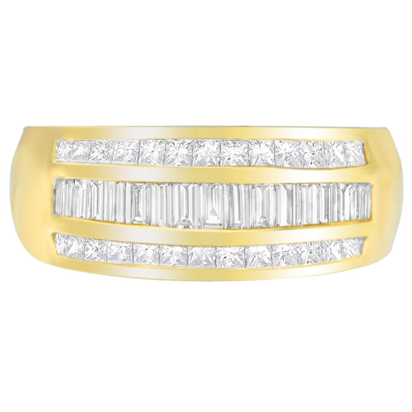 14K Yellow Gold 1ct. TDW Princess and Baguette-Cut Diamond Ring(H-I, SI1-SI2)