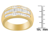 14K Yellow Gold 1ct. TDW Princess and Baguette-Cut Diamond Ring(H-I, SI1-SI2)-3 thumbnail 4