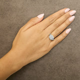 10K Yellow Gold 1.0 Cttw Diamond Composite Cushion-Shape Halo 3-Band-Look Engagement Ring (H-I Color, SI1-SI2 Clarity)-2 thumbnail 3
