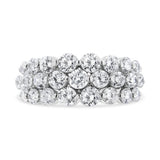 10K White Gold 2 1/2 Cttw Round Natural Diamond 3 Row Band Ring (I-J Color, I1-I2 Clarity)-0 thumbnail 1