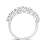 10K White Gold 2 1/2 Cttw Round Natural Diamond 3 Row Band Ring (I-J Color, I1-I2 Clarity)-4 thumbnail 5