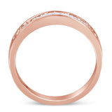 10K Rose Gold over .925 Sterling Silver 1/5 Cttw Diamond Channel-Set Stackable Band Ring (H-I Color, I1-I2 Clarity)-1 thumbnail 2