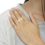 10K Yellow, White and Rose Gold over .925 Sterling Silver 5/8 Cttw Diamond Channel-Set Stackable Band Ring Set (H-I Color, I1-I2 Clarity)-2 thumbnail 3