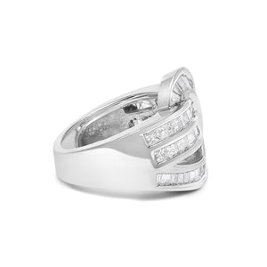 14K White Gold 2.0 Cttw Diamond Channel Set Bypass Ring-1