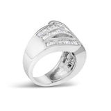 14K White Gold 2.0 Cttw Diamond Channel Set Bypass Ring-3 thumbnail 4
