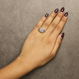 .925 Sterling Silver 1/2 Cttw Round-Cut Diamond Cluster Cushion Ring (I-J , I1-I2)-2 thumbnail 3
