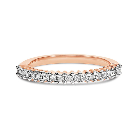 10K Rose Gold Plated Sterling Silver 1/3 Cttw Diamond Band Ring-0