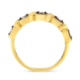 10K Yellow Gold Flashed .925 Sterling Silver Miracle-Set Diamond 5-Stone Ring Band (1/4 Cttw, J-K Color, I2-I3 Clarity)-1 thumbnail 2