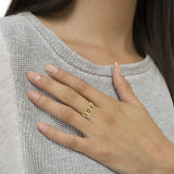 10K Yellow Gold Flashed .925 Sterling Silver Miracle-Set Diamond 5-Stone Ring Band (1/4 Cttw, J-K Color, I2-I3 Clarity)-2 thumbnail 3