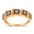 10K rose gold ring with 5 round diamond stones in miracle setting