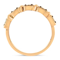 10K Rose Gold Flashed .925 Sterling Silver Miracle-Set 1/4 Cttw Diamond 5-Stone Band Ring  (J-K Color, I1-I2 Clarity)