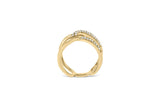 18K Yellow Gold Plated .925 Sterling Silver Pave Set 1/4 Cttw Diamond Open Crossover Band Ring (H-I Color, I1-I2 Clarity)-1 thumbnail 2