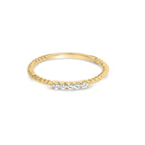 10K Yellow Gold 1/10 Cttw Diamond 5 Stone Braided Shank Band Ring (I-J Color, I2-I3 Clarity)-0 thumbnail 1
