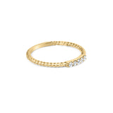 10K Yellow Gold 1/10 Cttw Diamond 5 Stone Braided Shank Band Ring (I-J Color, I2-I3 Clarity)-1 thumbnail 2
