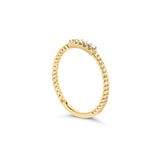 10K Yellow Gold 1/10 Cttw Diamond 5 Stone Braided Shank Band Ring (I-J Color, I2-I3 Clarity)-4 thumbnail 5
