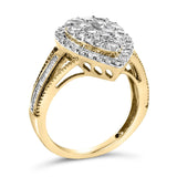10K Yellow Gold Plated .925 Sterling Silver 1 1/2 Cttw Round-Cut Diamond Cocktail Ring (I-J Color, I1-I2 Clarity)-3 thumbnail 4