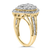 10K Yellow Gold Plated .925 Sterling Silver 1 1/2 Cttw Round-Cut Diamond Cocktail Ring (I-J Color, I1-I2 Clarity)-4 thumbnail 5