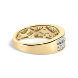 10K Yellow Gold Two-Row Diamond Band Ring (1 Cttw, J-K Color, I1-I2 Clarity)-1 thumbnail 2