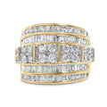 925 sterling silver ring with round and baguette diamond stones channel set