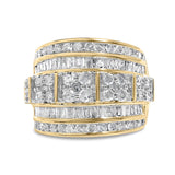 925 sterling silver ring with round and baguette diamond stones channel set thumbnail 1