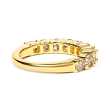 14K Yellow Gold Plated .925 Sterling Silver 2.0 Cttw Round Brilliant Cut Diamond 10 Stone Anniversary Band Ring (J-K Color, I1-I2 Clarity)-1 thumbnail 2