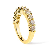 14K Yellow Gold Plated .925 Sterling Silver 2.0 Cttw Round Brilliant Cut Diamond 10 Stone Anniversary Band Ring (J-K Color, I1-I2 Clarity)-4 thumbnail 5
