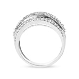 .925 Sterling Silver 2.00 Cttw Diamond Fashion Multi Row Cocktail Ring (H-I Color, I2-I3 Clarity)-3 thumbnail 4