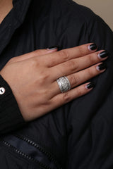 .925 Sterling Silver 2.00 Cttw Diamond Fashion Multi Row Cocktail Ring (H-I Color, I2-I3 Clarity)-2 thumbnail 3