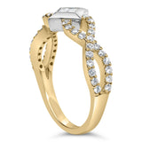 10K Two Tone Color 5/8 Cttw Diamond Kite and Twist Shank Ring (H-I Color,SI2-I1 Clarity)-4 thumbnail 5