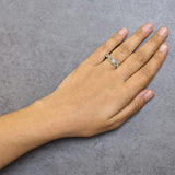 10K Two Tone Color 5/8 Cttw Diamond Kite and Twist Shank Ring (H-I Color,SI2-I1 Clarity)-2 thumbnail 3