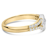10K Two Tone Color 1/2 Cttw Diamond Kite and Split Shank Ring (H-I Color,SI2-I1 Clarity)-1 thumbnail 2