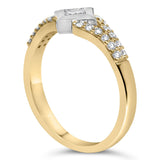 10K Two Tone Color 1/2 Cttw Diamond Kite and Split Shank Ring (H-I Color,SI2-I1 Clarity)-4 thumbnail 5