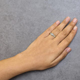 10K Two Tone Color 1/2 Cttw Diamond Kite and Split Shank Ring (H-I Color,SI2-I1 Clarity)-2 thumbnail 3