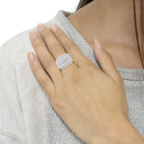 .925 Sterling Silver 2.00 Cttw Round and Baguette-Cut Diamond Cluster Ring (H-I Color, I1-I2 Clarity)-2 thumbnail 3
