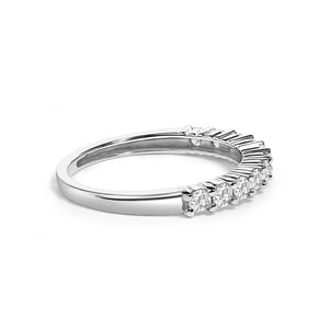 IGI Certified 1/2 Cttw Diamond 10K White Gold Prong Set Fluted Band Style Ring (I-J Color, I2-I3 Clarity)-1