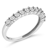 .925 Sterling Silver 1/2 cttw Shared Prong-Set Brilliant Round-Cut Diamond 11 Stone Band Ring (I-J Color, SI2-I1 Clarity)-3 thumbnail 4
