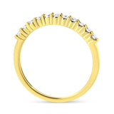 IGI Certified 1/4 Cttw Diamond 10K Yellow Gold Prong Set Fluted Band Style Ring (I-J Color, I2-I3 Clarity)-1 thumbnail 2