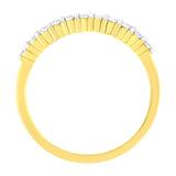 IGI Certified 1/4 Cttw Diamond 10K Yellow Gold Prong Set Fluted Band Style Ring (I-J Color, I2-I3 Clarity)-4 thumbnail 5