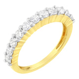 IGI Certified 1.0 Cttw Diamond 10K Yellow Gold Prong Set Fluted Band Style Wedding Ring (J-K Color, I1-I2 Clarity)-1 thumbnail 2