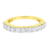 IGI Certified 1.0 Cttw Diamond 10K Yellow Gold Prong Set Fluted Band Style Wedding Ring (J-K Color, I1-I2 Clarity)-3 thumbnail 4