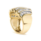 14K Yellow Gold Plated .925 Sterling Silver 2.00 Cttw Diamond Multi Row Band Ring (J-K Color, I1-I2 Clarity)-3 thumbnail 4