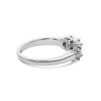 14K White Gold 1/2 Cttw Miracle Set Round Lab Grown Diamond Three Stone Illusion Plate Ring (F-G Color, VS1-VS2 Clarity)
