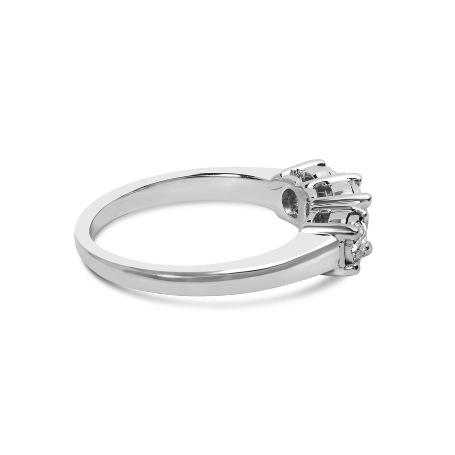 14K White Gold 1/2 Cttw Miracle Set Round Lab Grown Diamond Three Stone Illusion Plate Ring (F-G Color, VS1-VS2 Clarity)