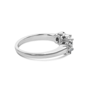 14K White Gold 1/2 Cttw Miracle Set Round Lab Grown Diamond Three Stone Illusion Plate Ring (F-G Color, VS1-VS2 Clarity)-1