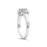 14K White Gold 1/2 Cttw Miracle Set Round Lab Grown Diamond Three Stone Illusion Plate Ring (F-G Color, VS1-VS2 Clarity)-4 thumbnail 5