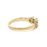 10K Yellow Gold 1/2 Cttw Miracle Set Round Diamond Three Stone Illusion Plate Ring (I-J Color, I2-I3 Clarity)-1 thumbnail 2