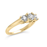 10K Yellow Gold 1/2 Cttw Miracle Set Round Diamond Three Stone Illusion Plate Ring (I-J Color, I2-I3 Clarity)-3 thumbnail 4