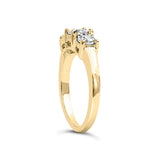 10K Yellow Gold 1/2 Cttw Miracle Set Round Diamond Three Stone Illusion Plate Ring (I-J Color, I2-I3 Clarity)-4 thumbnail 5