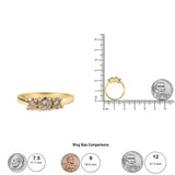 10K Yellow Gold 1.00 Cttw Champagne Diamond 3-Stone Band Ring (J-K Color, I1-I2 Clarity)-4 thumbnail 5